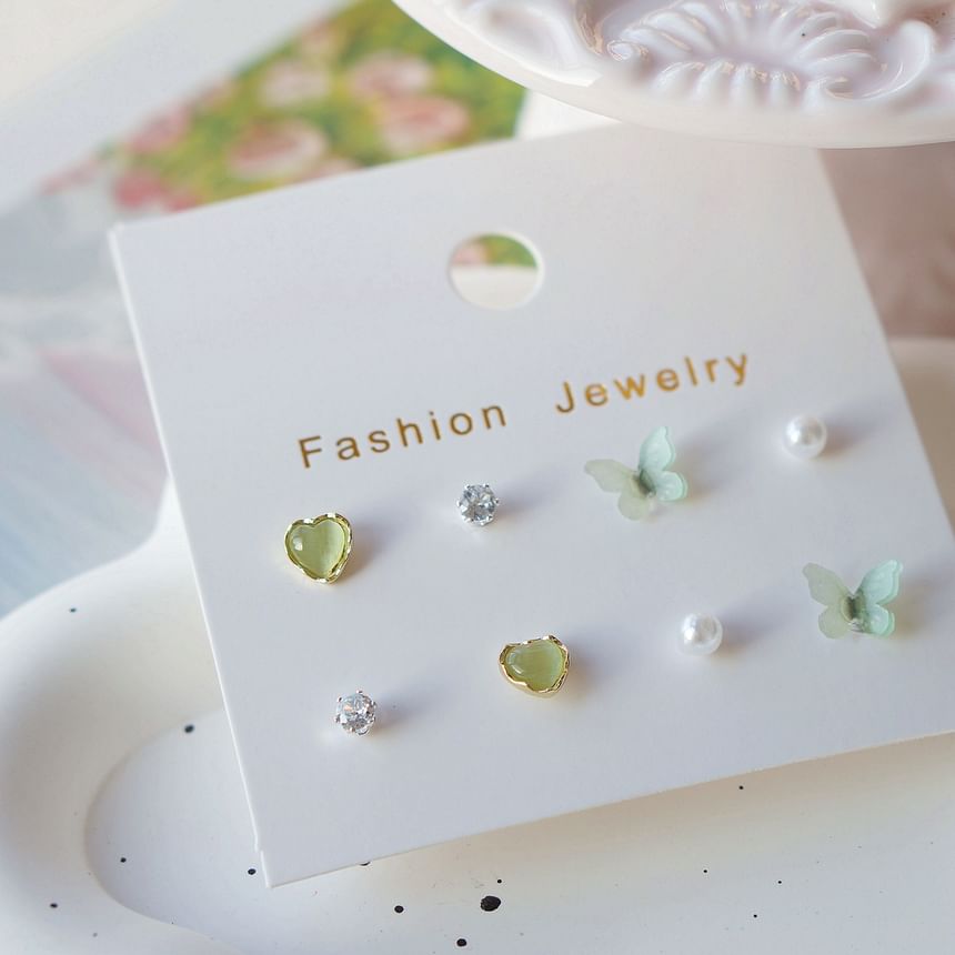 Stud Butterfly Earring Set