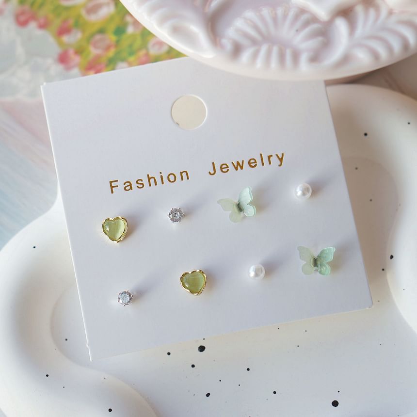 Stud Butterfly Earring Set