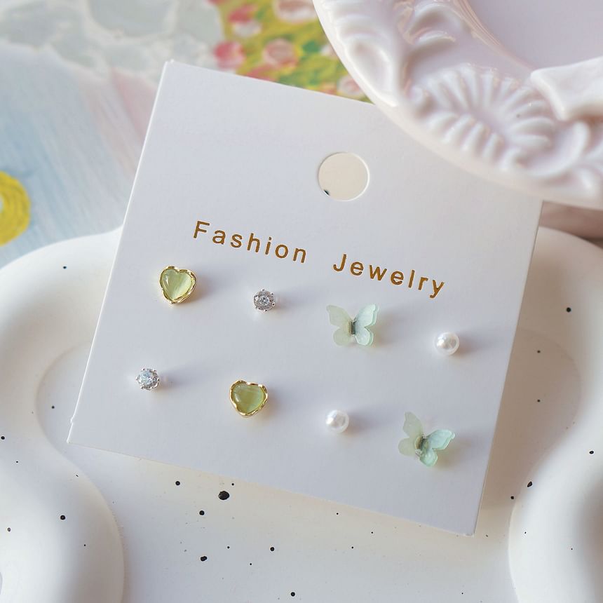 Stud Butterfly Earring Set
