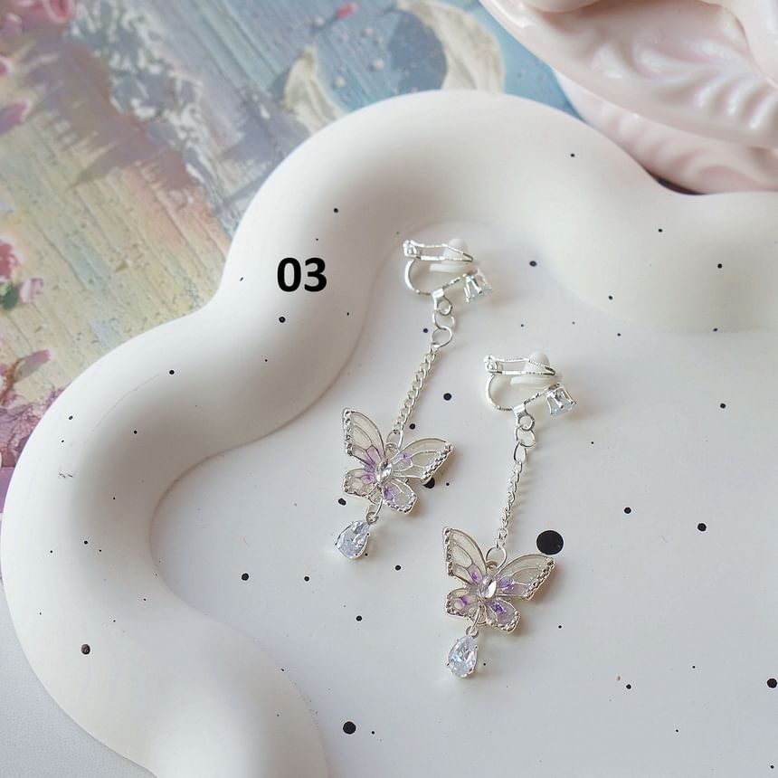 Dangle Clip / On Earring Butterfly