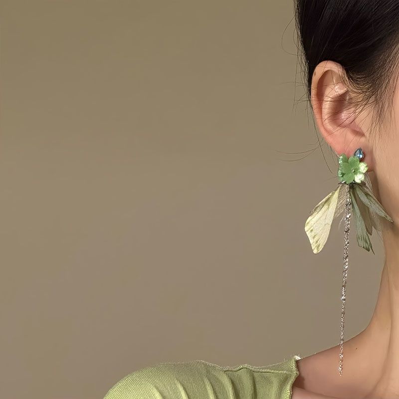 Drop Butterfly Flower Earring Fringed