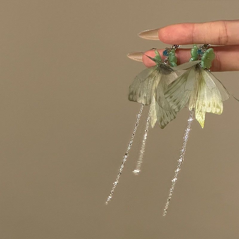 Drop Butterfly Flower Earring Fringed