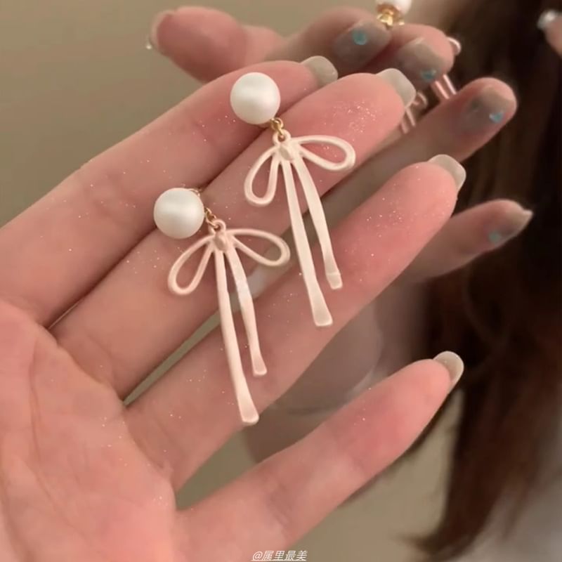 Ear Faux Pearl Jacket Bow