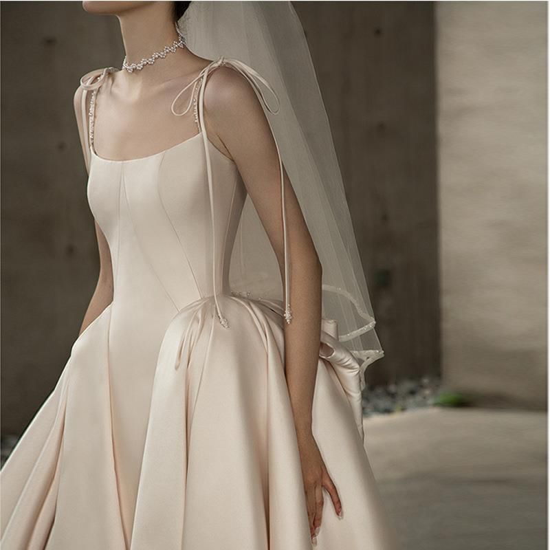 Bow Wedding Plain Back Strapless Gown