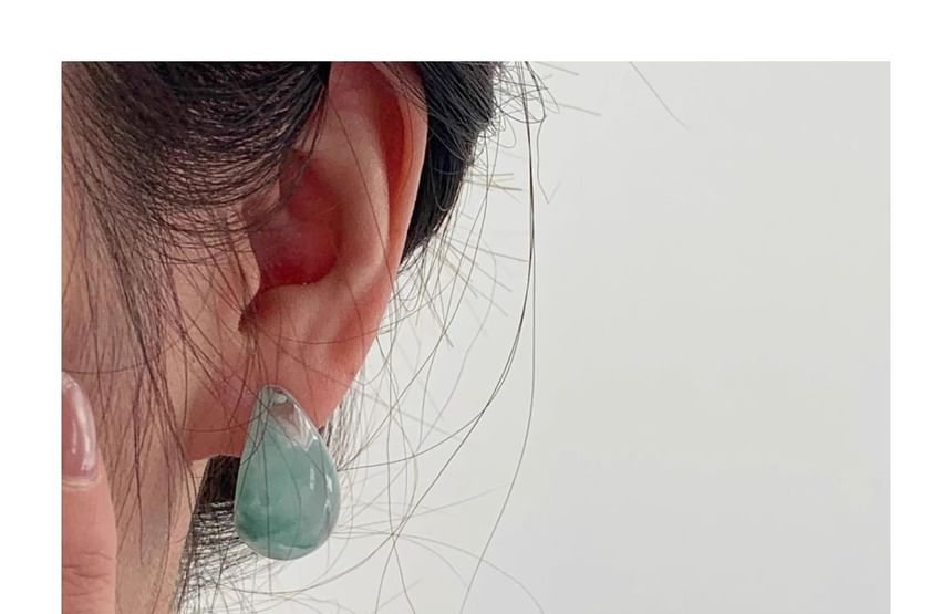 Earring Water Drop Glazed Leverback