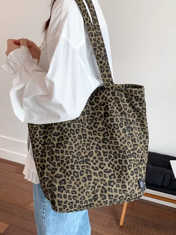 Print Tote Bag Leopard