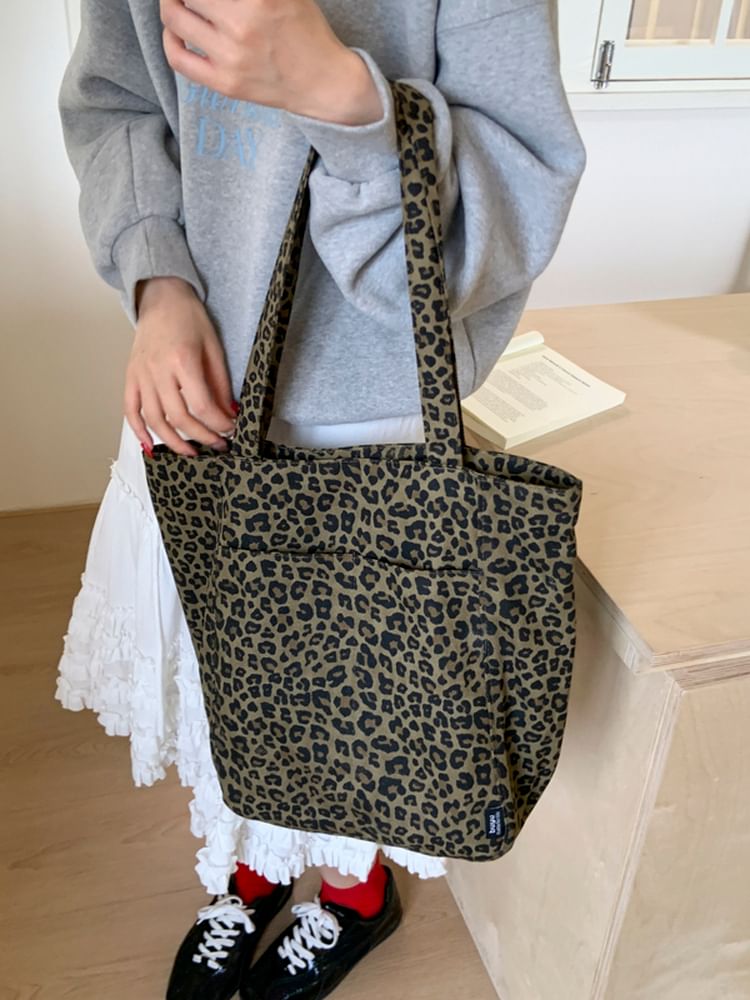 Print Tote Bag Leopard