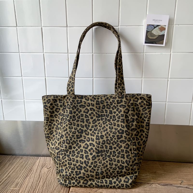 Print Tote Bag Leopard