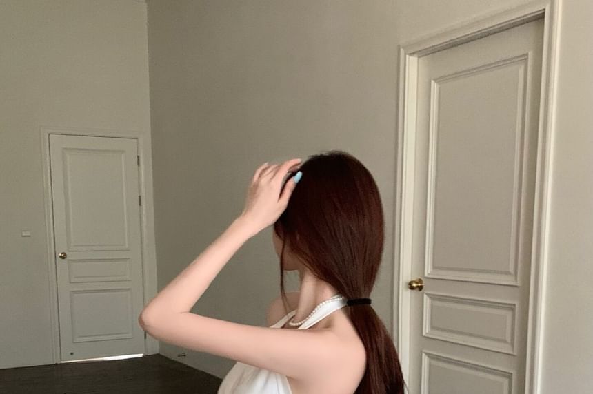 Halter Ruched Sleeveless Dress Mini