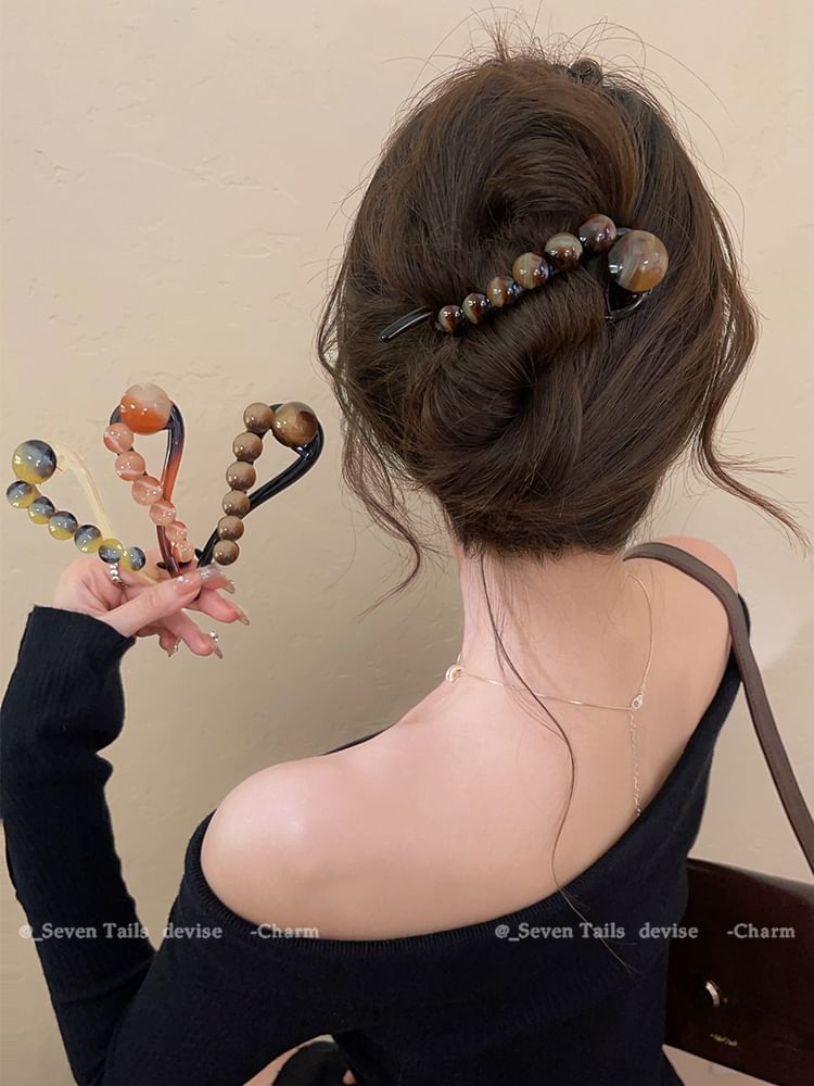 Acrylic Bead Hair Clip