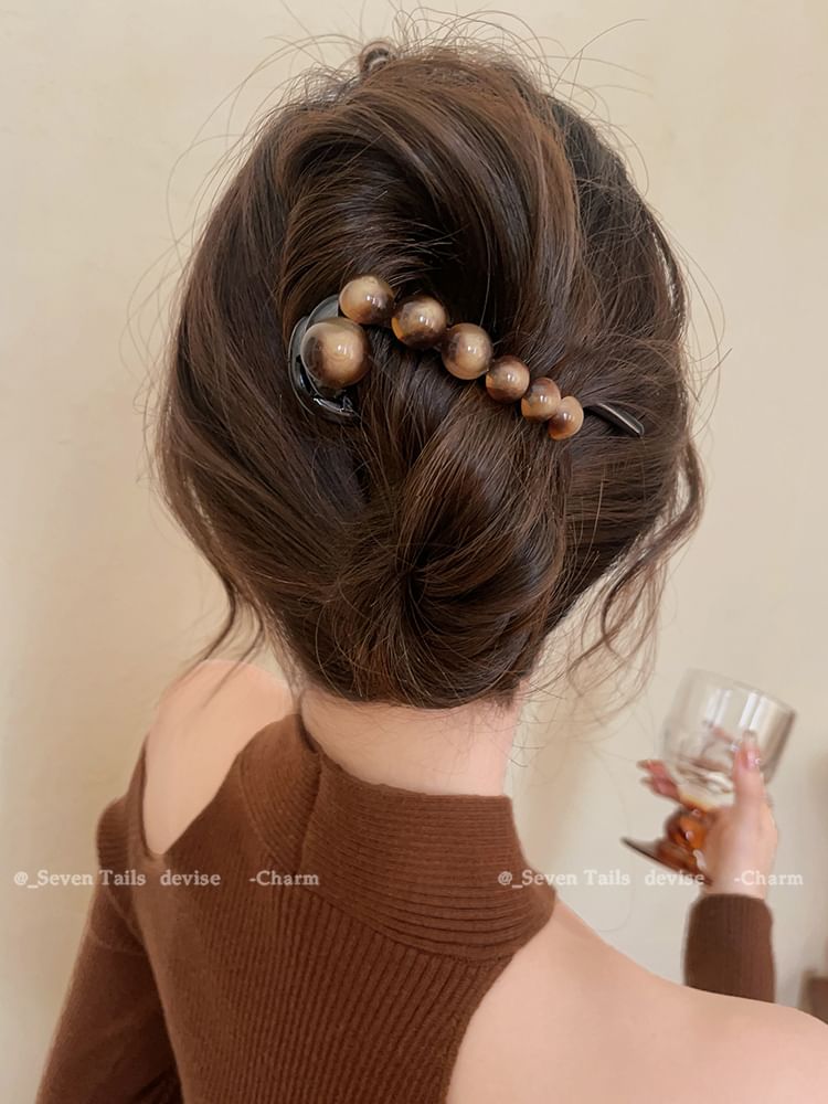 Acrylic Bead Hair Clip