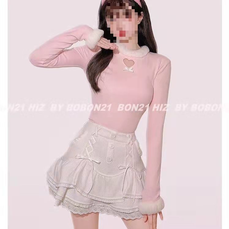 Skirt High Waist Knit Tiered Lace Mini Trim