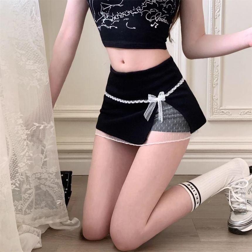 Skirt Rise Overlay Low Mini