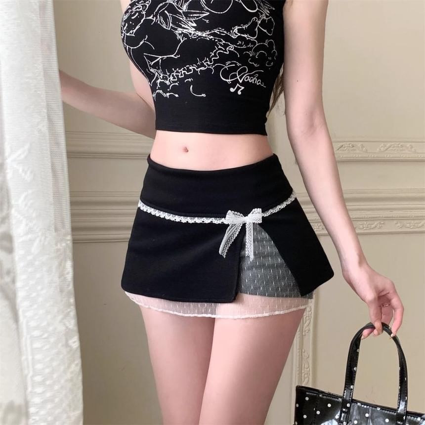 Skirt Rise Overlay Low Mini