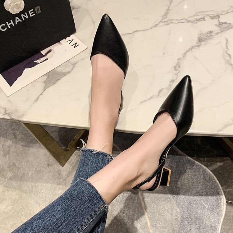 Slingback Pumps Pointed Toe