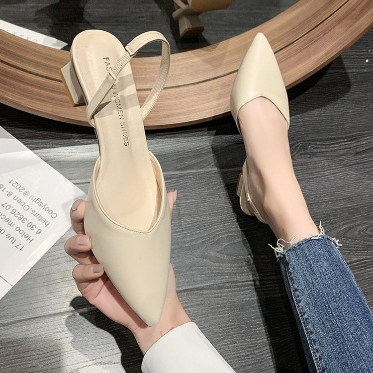 Slingback Pumps Pointed Toe