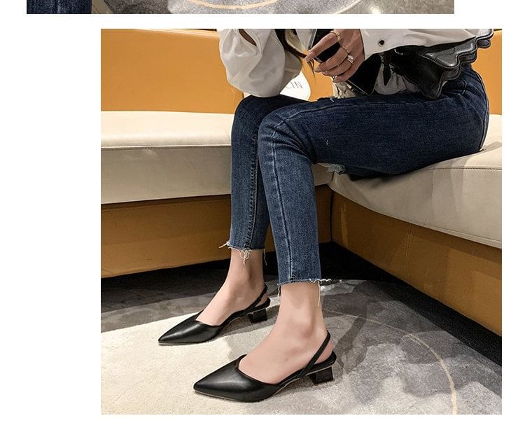 Slingback Pumps Pointed Toe