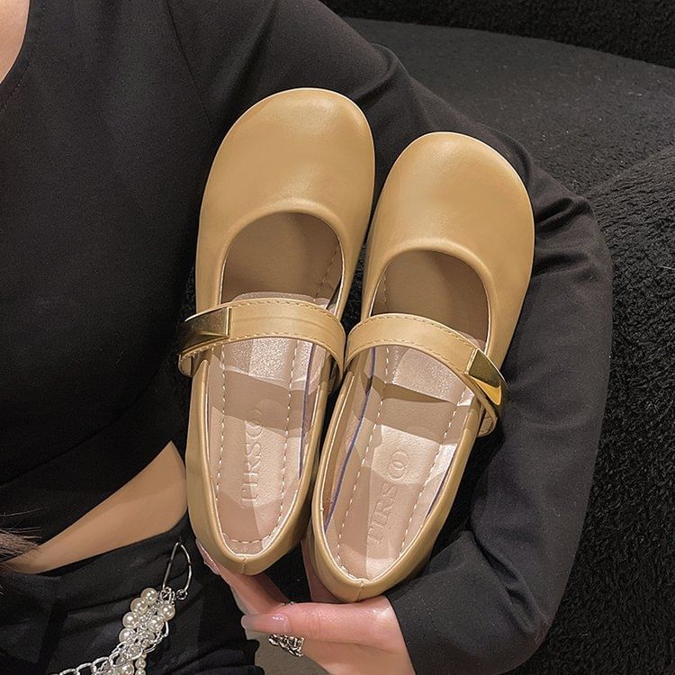 Jane Leather Shoes Faux Mary