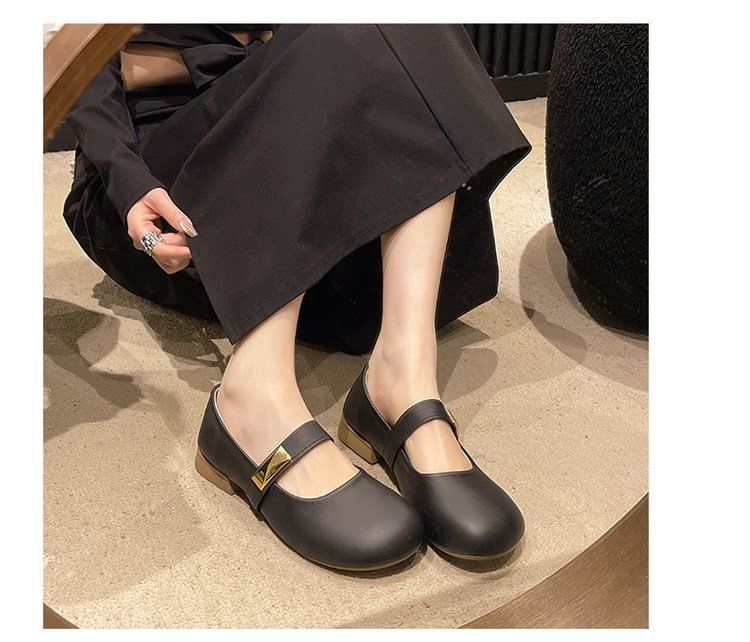 Jane Leather Shoes Faux Mary