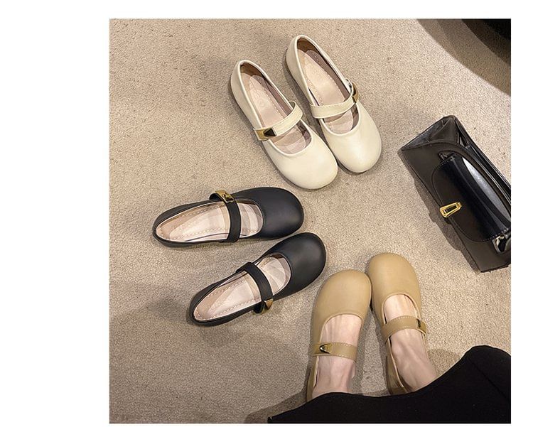 Jane Leather Shoes Faux Mary