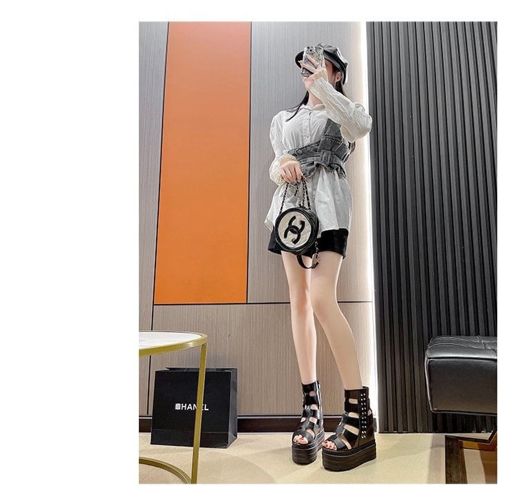 Studded Gladiator Platform Sandals