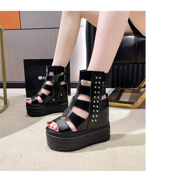 Studded Gladiator Platform Sandals