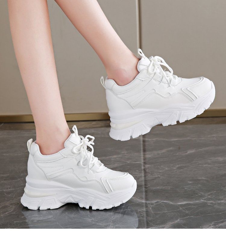 Wedge Platform Sneakers Hidden Panel