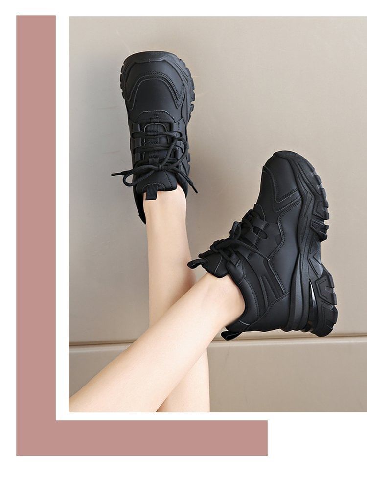 Wedge Platform Sneakers Hidden Panel