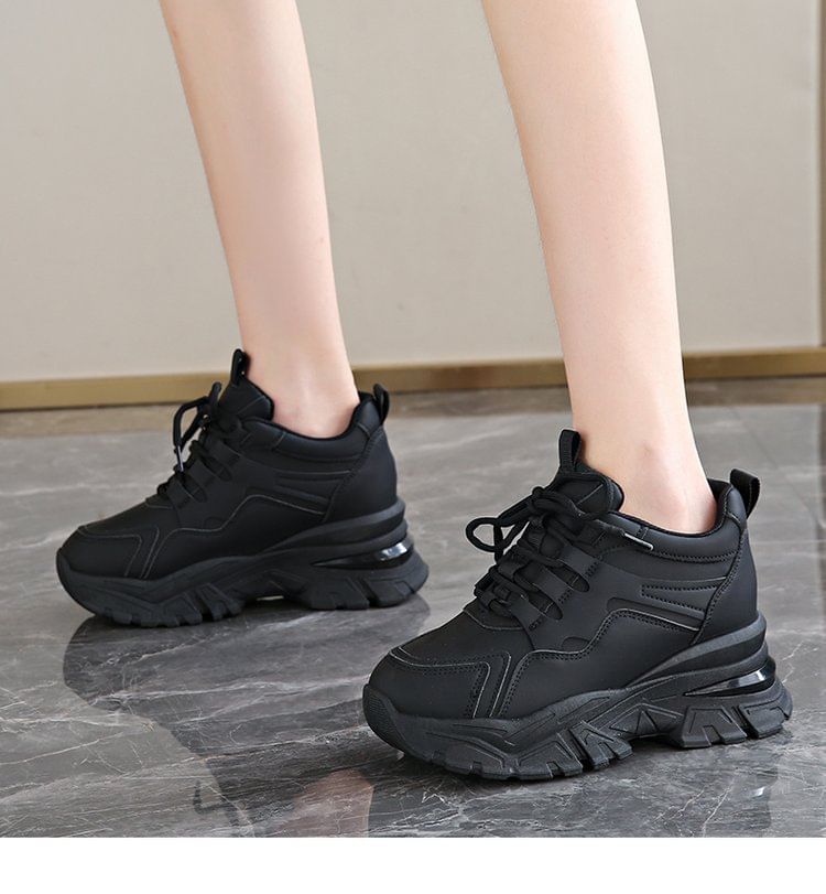 Wedge Platform Sneakers Hidden Panel