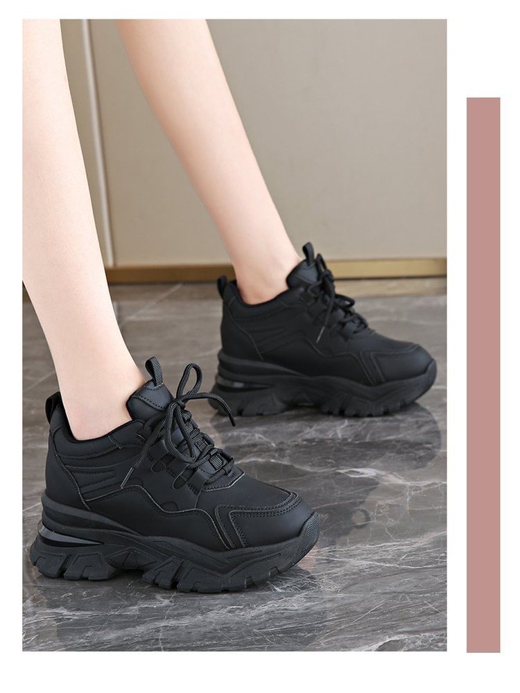 Wedge Platform Sneakers Hidden Panel
