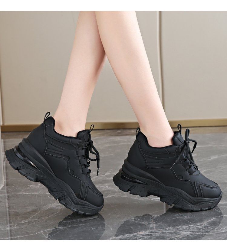 Wedge Platform Sneakers Hidden Panel