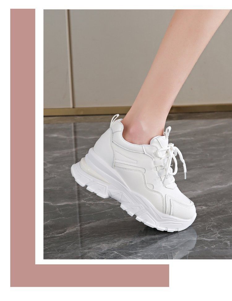 Wedge Platform Sneakers Hidden Panel