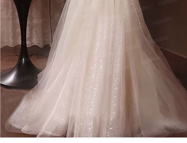 Flower A-Line Shoulder Gown Evening Off Embellished