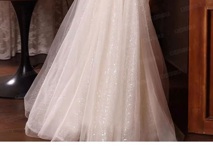 Flower A-Line Shoulder Gown Evening Off Embellished