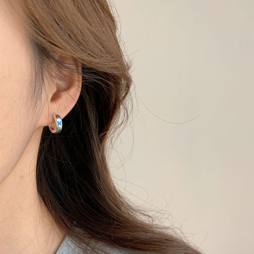 Hoop Earring Butterfly Clip-On /