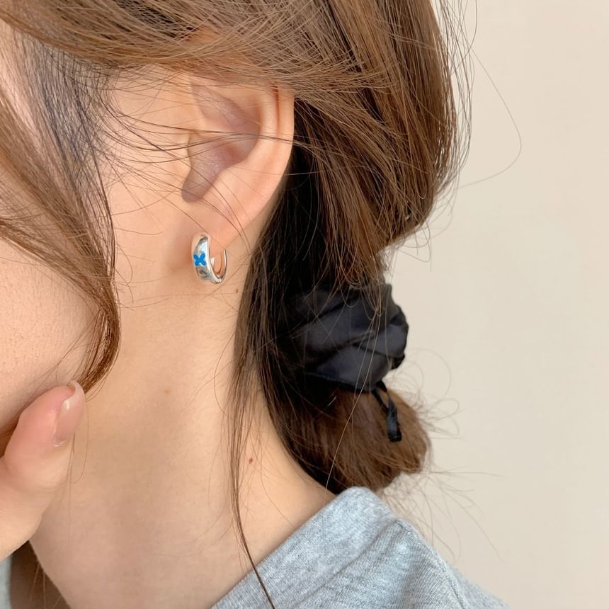 Hoop Earring Butterfly Clip-On /