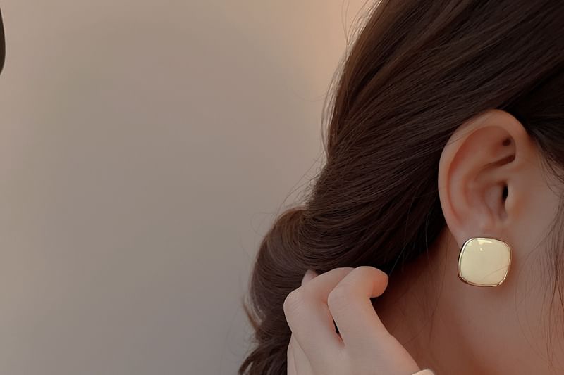 925 Square Sterling Stud Earring Silver