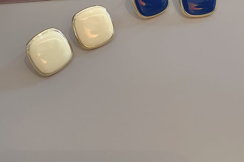 925 Square Sterling Stud Earring Silver