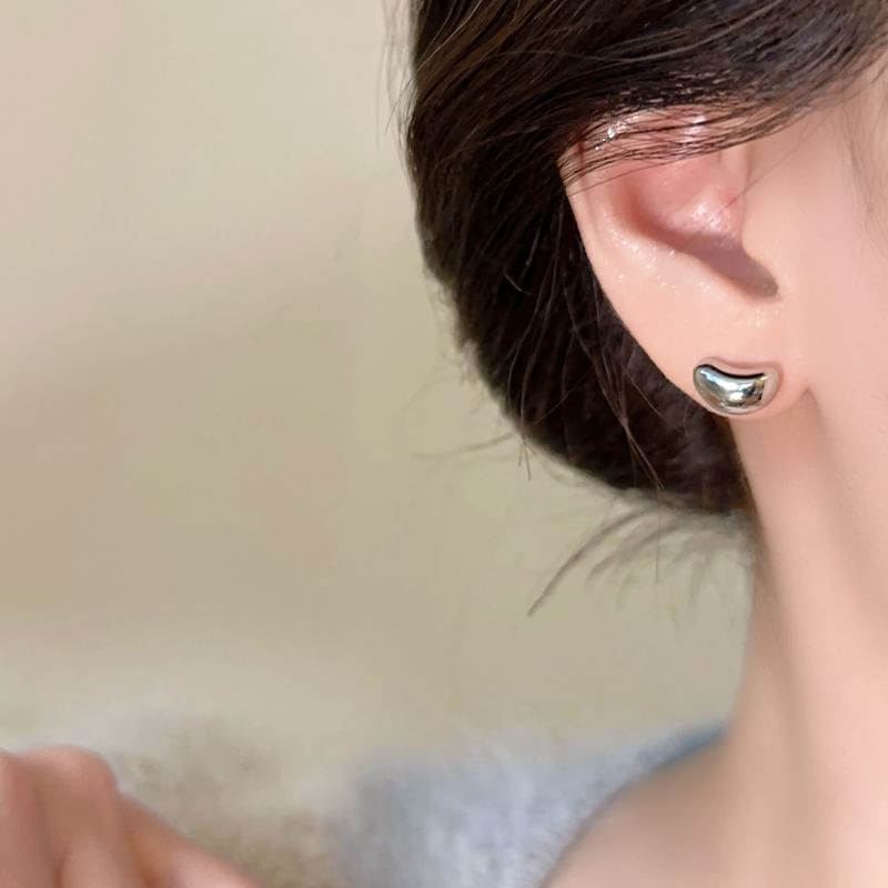 Sterling Stud Bean 925 Silver Earring