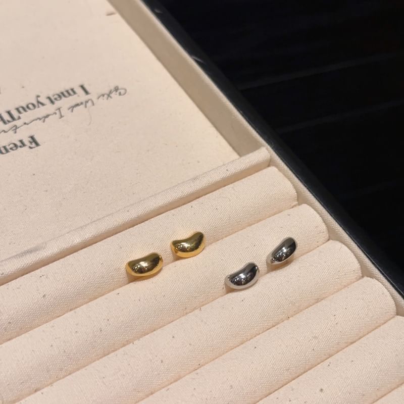 Sterling Stud Bean 925 Silver Earring