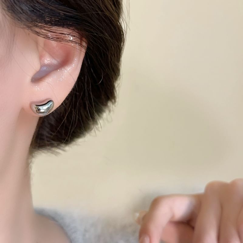 Sterling Stud Bean 925 Silver Earring