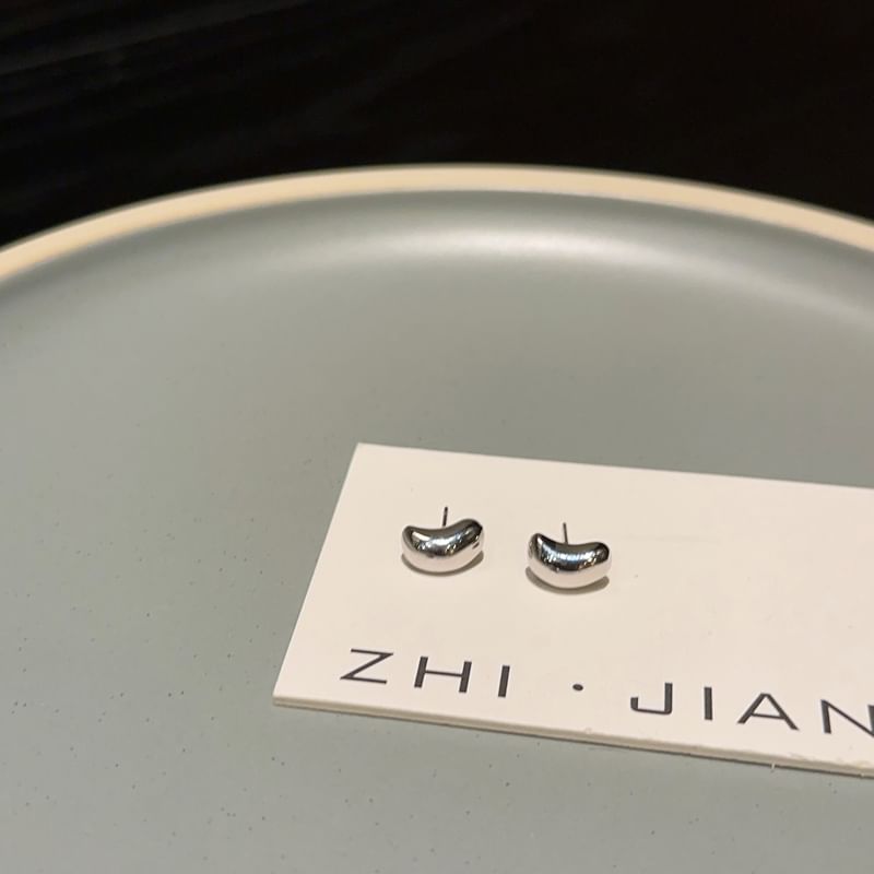 Sterling Stud Bean 925 Silver Earring
