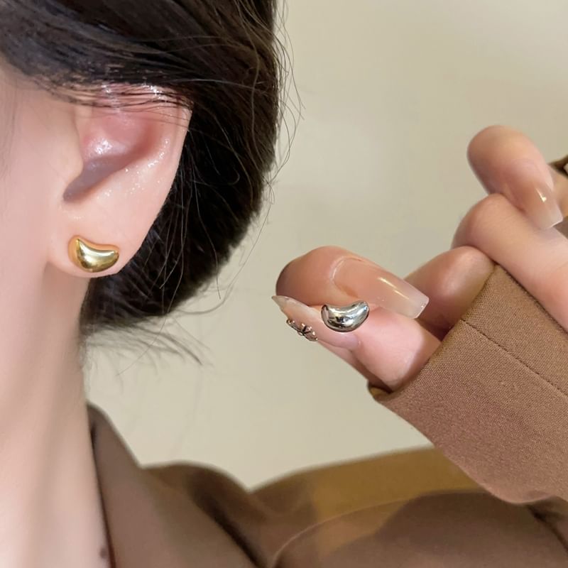 Sterling Stud Bean 925 Silver Earring