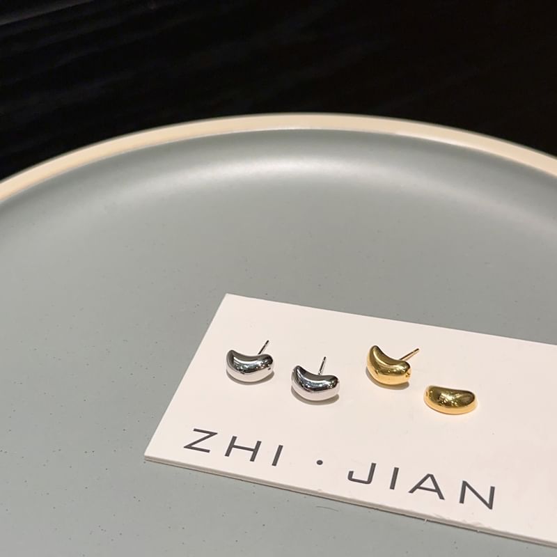 Sterling Stud Bean 925 Silver Earring