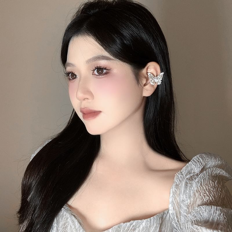 Rhinestone Cuff Butterfly Ear