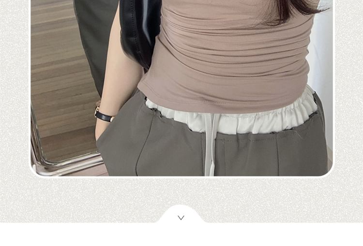 Mock Top Plain Sleeveless Neck