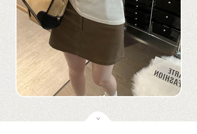 Asymmetrical Tee Plain Short-Sleeve