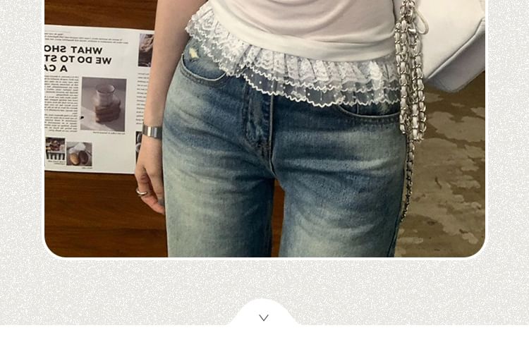 Top Plain U-Neck Short-Sleeve Crop