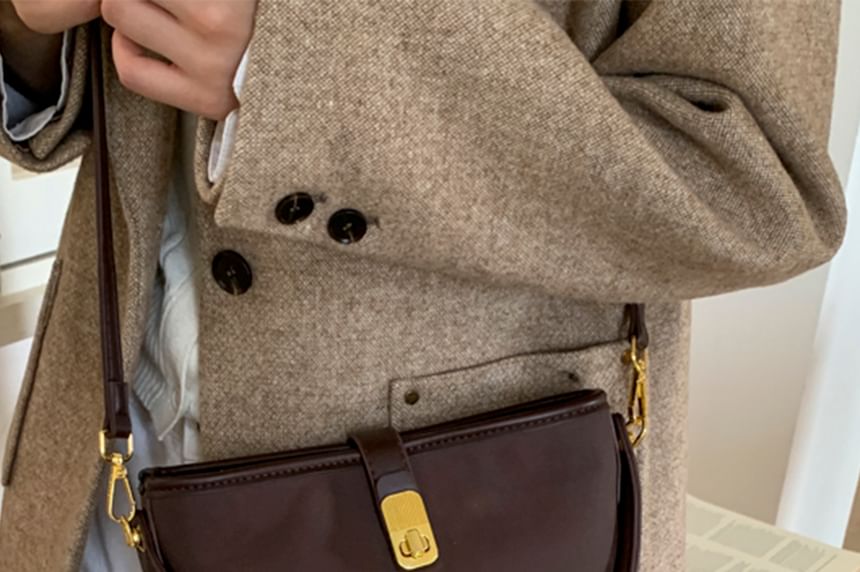 Faux Bag Leather Crossbody Piped