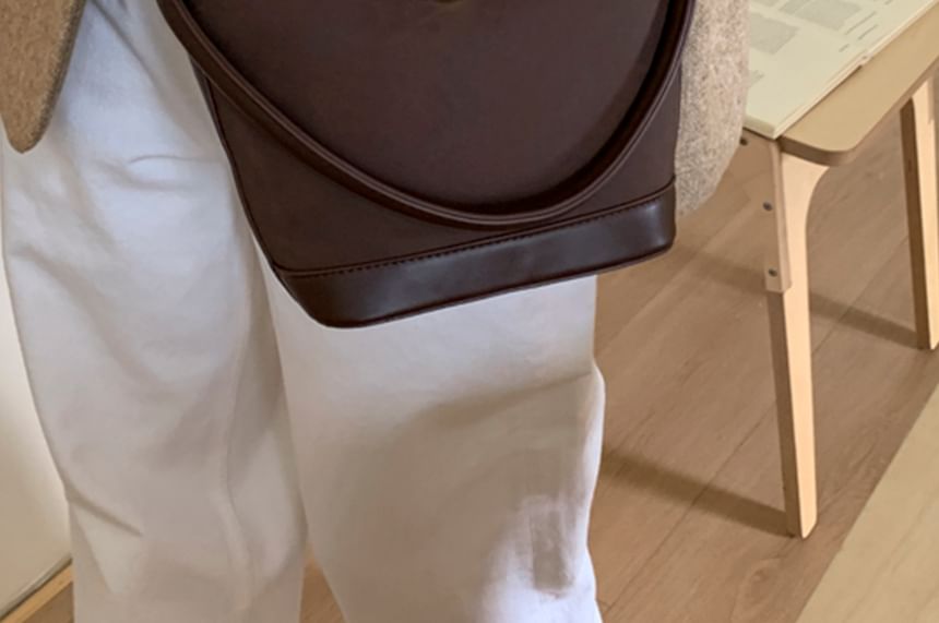 Faux Bag Leather Crossbody Piped